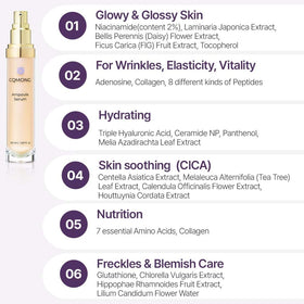 CQMONG ampoule with botanical extracts highlighting natural ingredient benefits