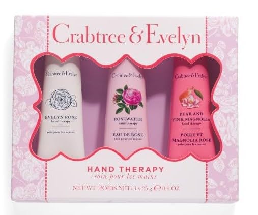 Crabtree & Evelyn boxed trio front view showing elegant gift-ready packaging and moisturizing benefits