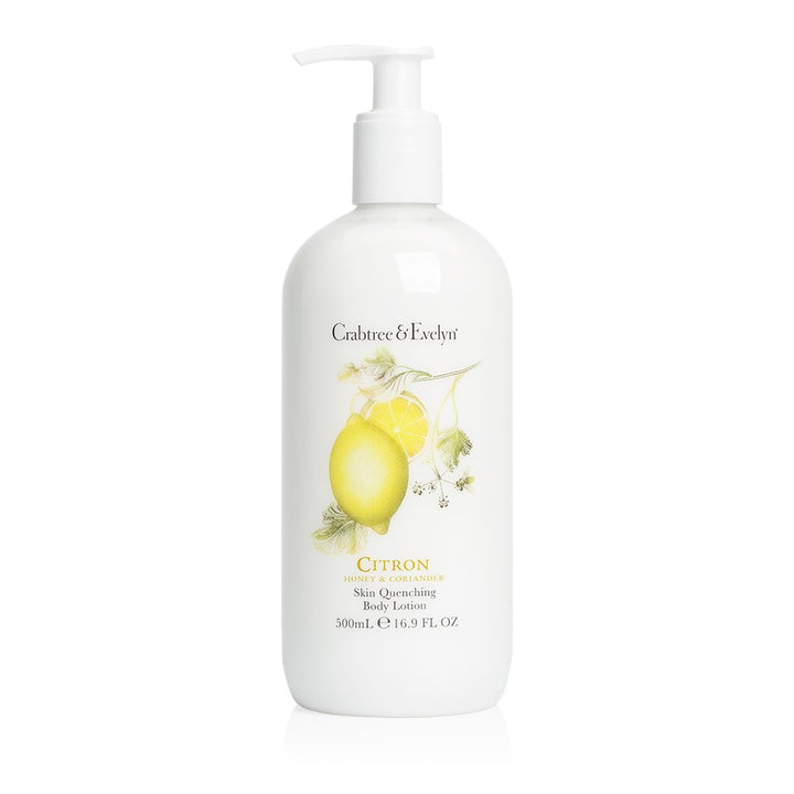 Crabtree & Evelyn bottle front packaging showing label and citron scent benefit