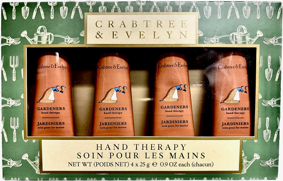 Crabtree & Evelyn front-packaging showing four compact tubes and gift box, ideal for gifting