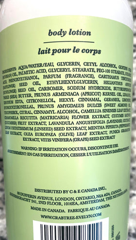 Crabtree & Evelyn lotion texture on hand close-up demonstrating smooth hydrating finish