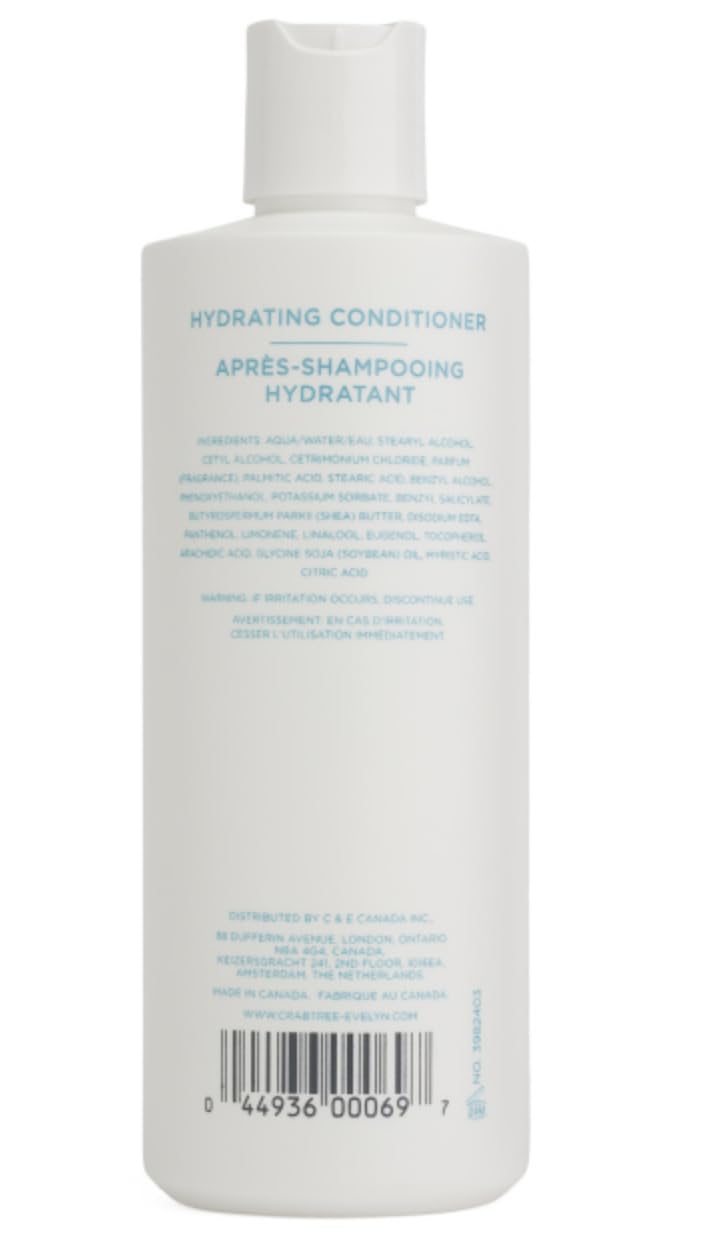 Crabtree & Evelyn conditioner texture close-up on hand, shows creamy formula for smooth hydration