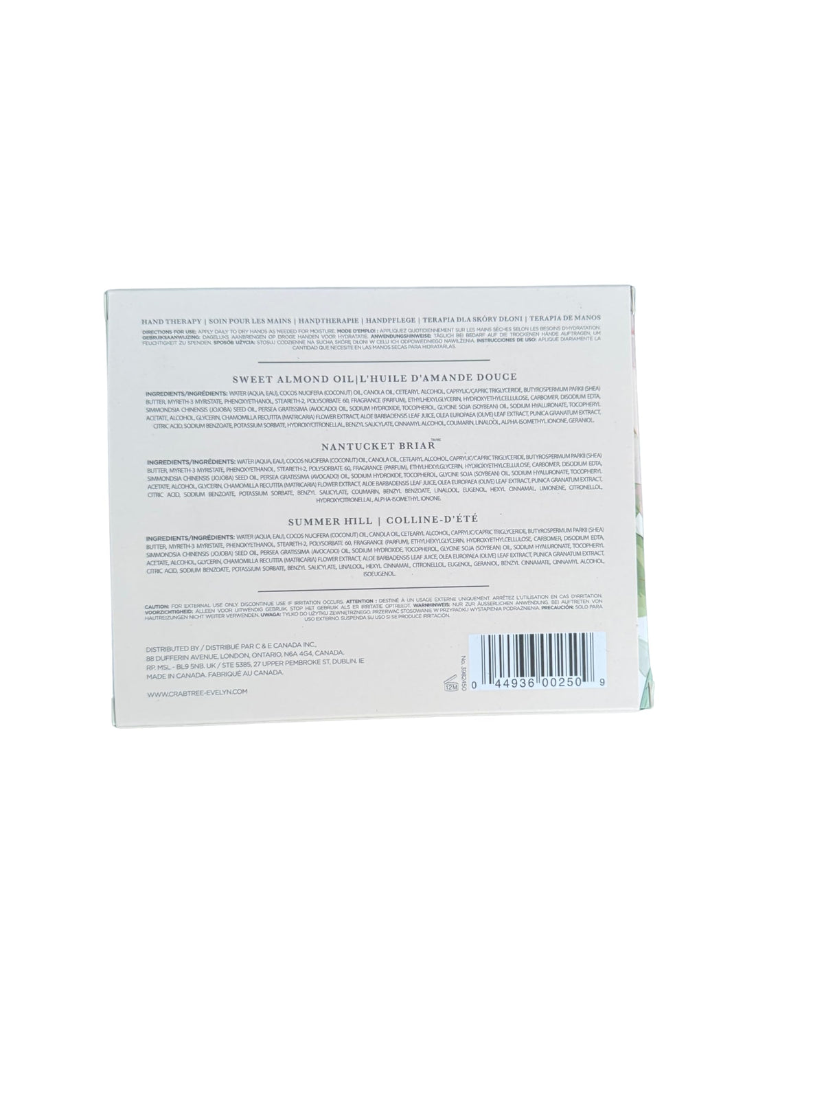 Crabtree & Evelyn hand cream tube close-up of texture demonstrating fast-absorbing hydration