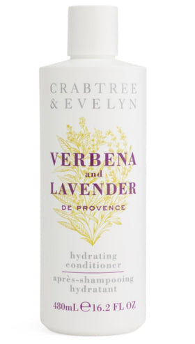 Crabtree & Evelyn front bottle view showing elegant label and hydrating formula benefit