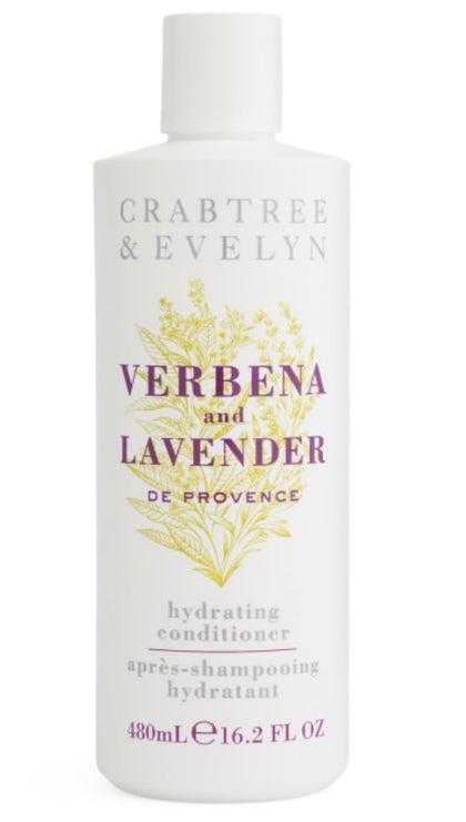 Crabtree & Evelyn front bottle view showing elegant label and hydrating formula benefit