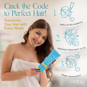 Crack applying conditioner to wet hair for detangling