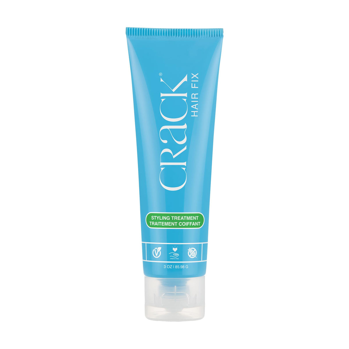 Crack front packaging of 3 oz air dry cream showing size and branding for easy identification