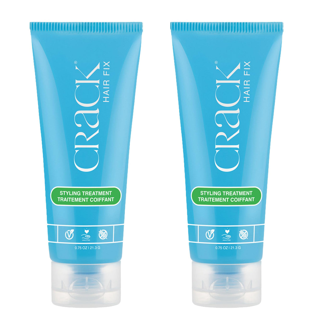 Crack front packaging showing two travel-size tubes and product benefits