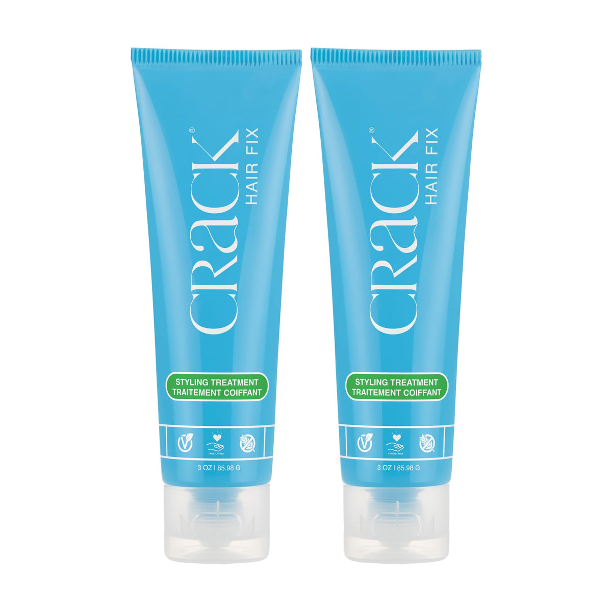 Crack front packaging showing product tube and benefit of sleek styling