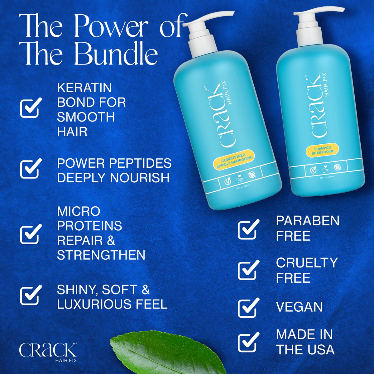 Crack shampoo being applied to wet hair demonstrating bond-safe cleansing and reduced breakage