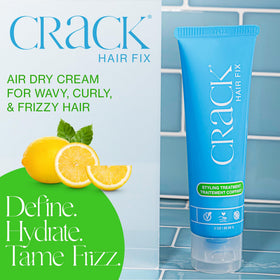 Crack cream texture close-up highlighting smooth consistency for quick absorption and styling
