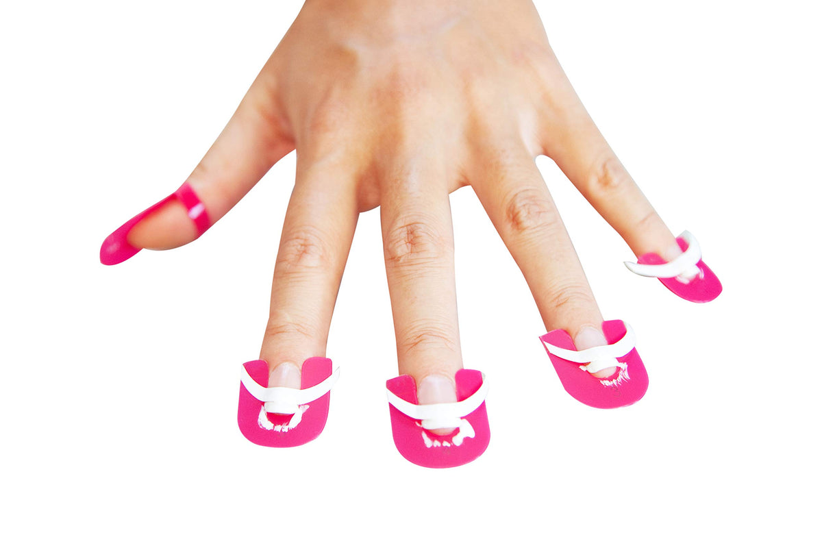 CreaClip lifestyle manicure setting showing neat at-home salon results