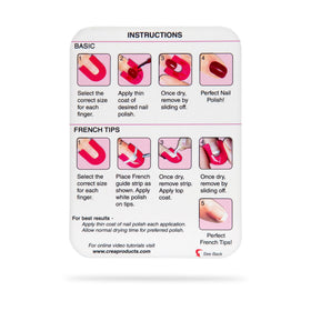 CreaClip size chart display of ten stencil sizes for accurate nail fit