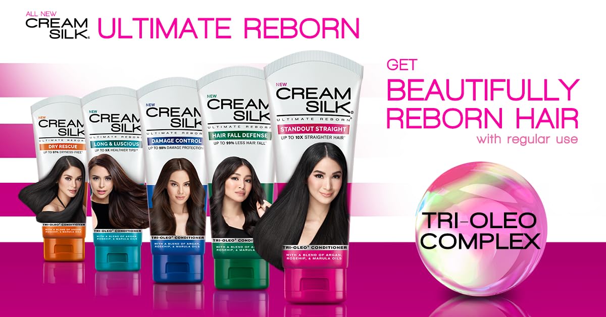 Woman with smooth hair after using Cream Silk showing manageability benefit