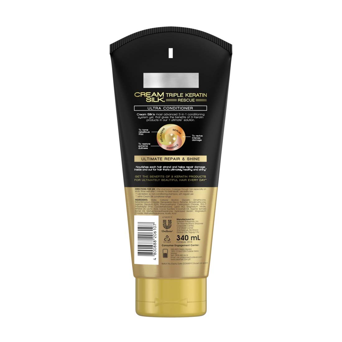 Cream Silk conditioner rich cream texture pouring to show moisturizing effect