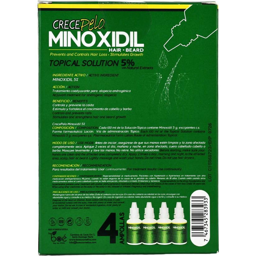 Crece Pelo ingredients label showing natural extracts and formulation transparency benefit