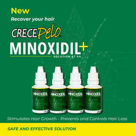 Clear solution texture in hand illustrating Crece Pelo fast-absorbing, non-greasy feel