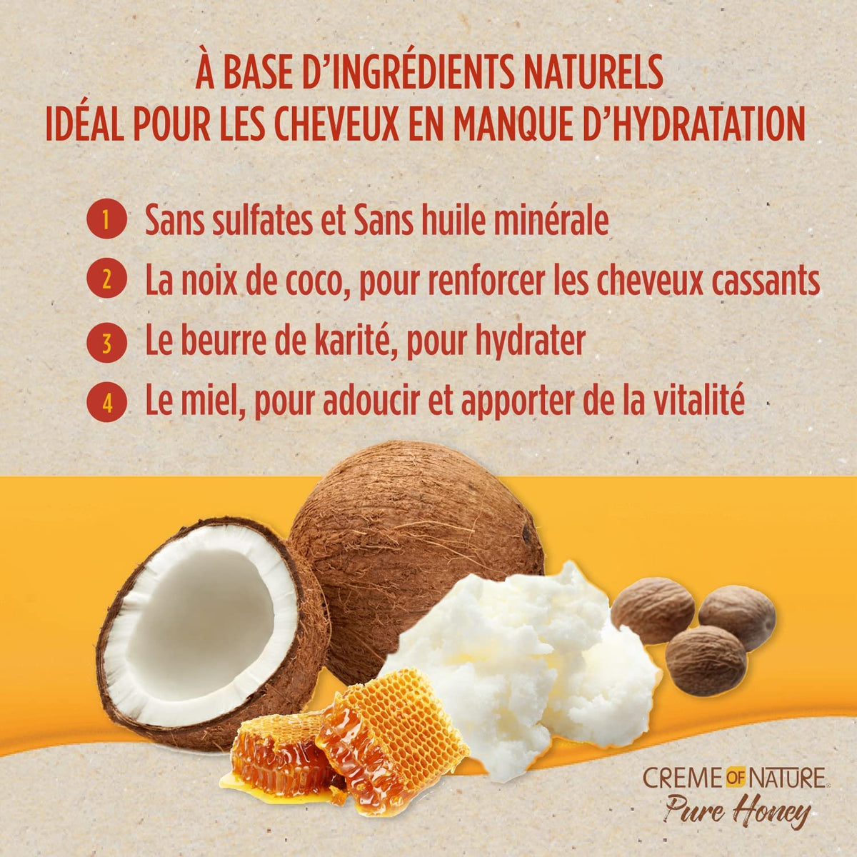 Creme of Nature applying mask to hair, demonstrates detangling and slip benefit