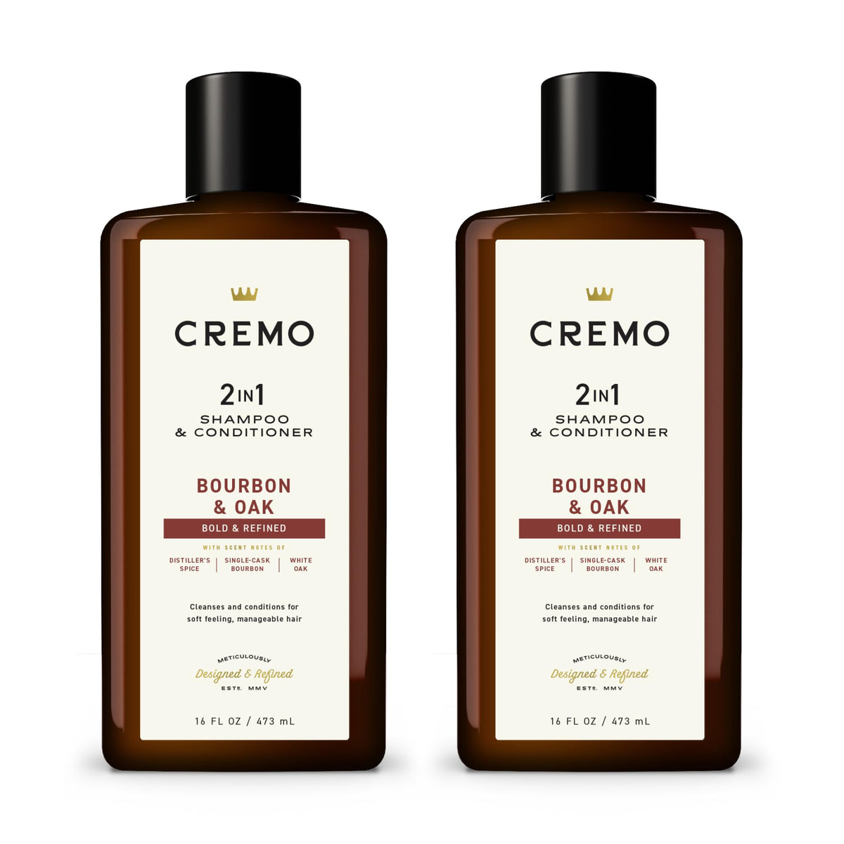 Cremo front packaging showing two bottles and refined scent appeal