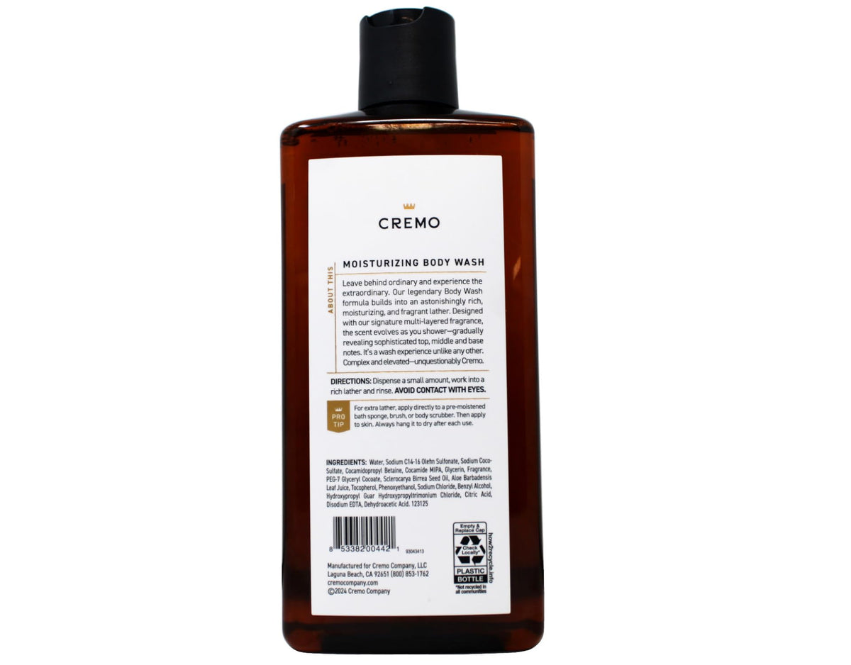 Cremo lathered in hand demonstrating thick foam and easy rinse benefit