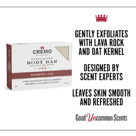 Cremo detail of lava rock exfoliant particles highlighting effective cleansing
