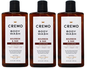 Three 16-ounce Cremo bottles side-by-side showing pack value and size