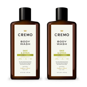 Cremo front packaging showing sage and citrus scent and clear branding benefits skin freshness