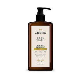 Cremo front pump bottle showing label and easy dispensing benefit