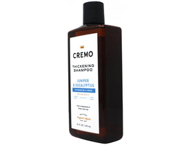 Cremo bottle dispensing shampoo demonstrating easy pump and control benefits