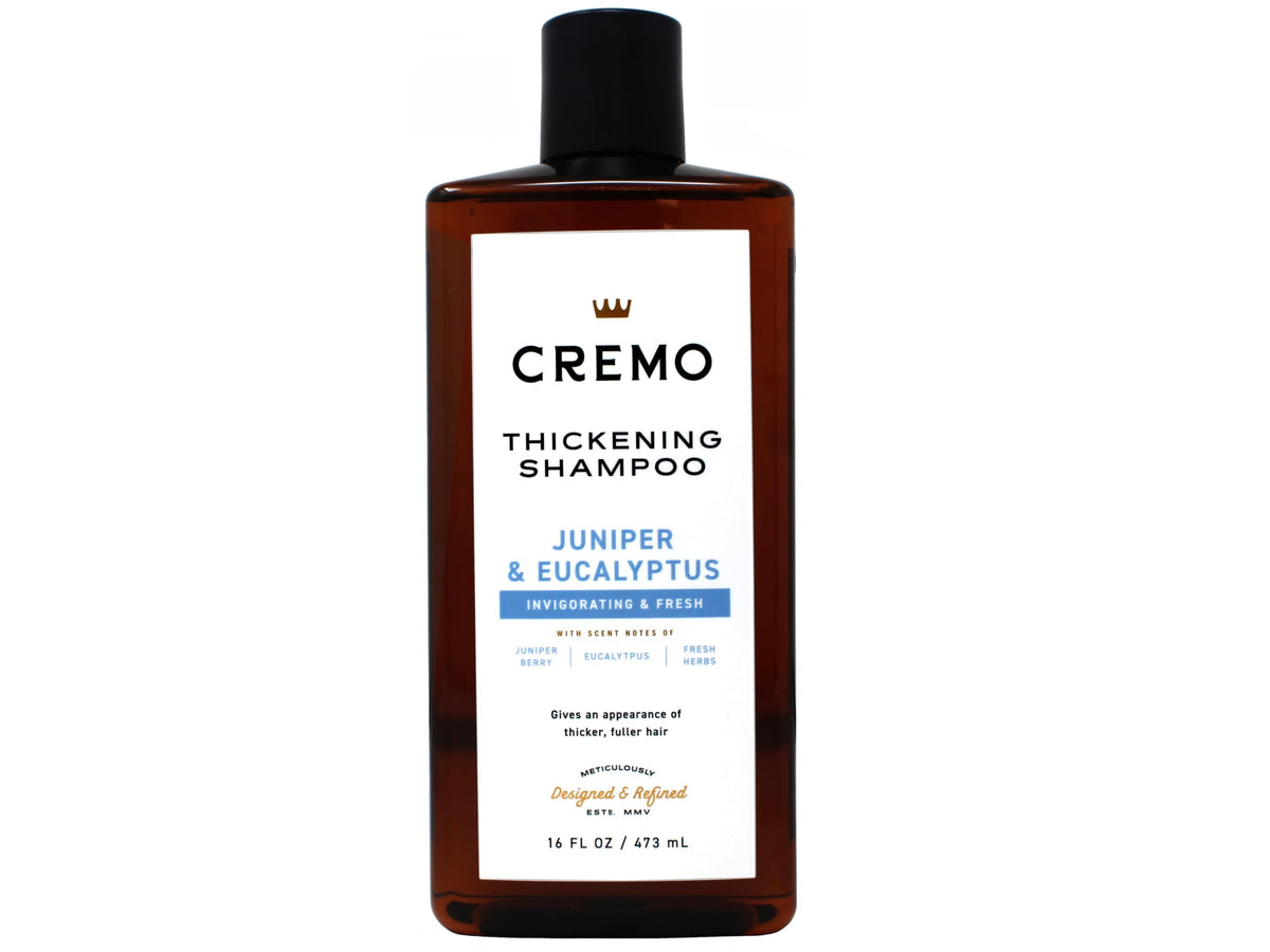 Close-up foam texture from Cremo shampoo showing rich lather and thicker hair benefit