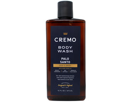 Cremo Palo Santo bottle close-up highlighting woodsy notes and premium scent
