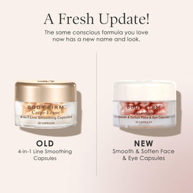 Crepe Erase capsules on bathroom counter illustrating daily skincare use