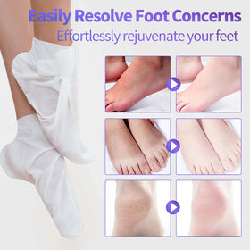 CRISTALBOX mask worn on feet during treatment demonstrating easy use and mobility