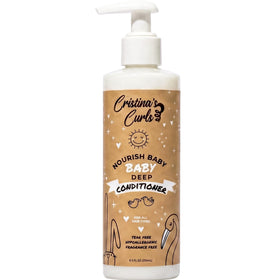 Cristina's Curls bottle front view showing label and gentle detangling benefit