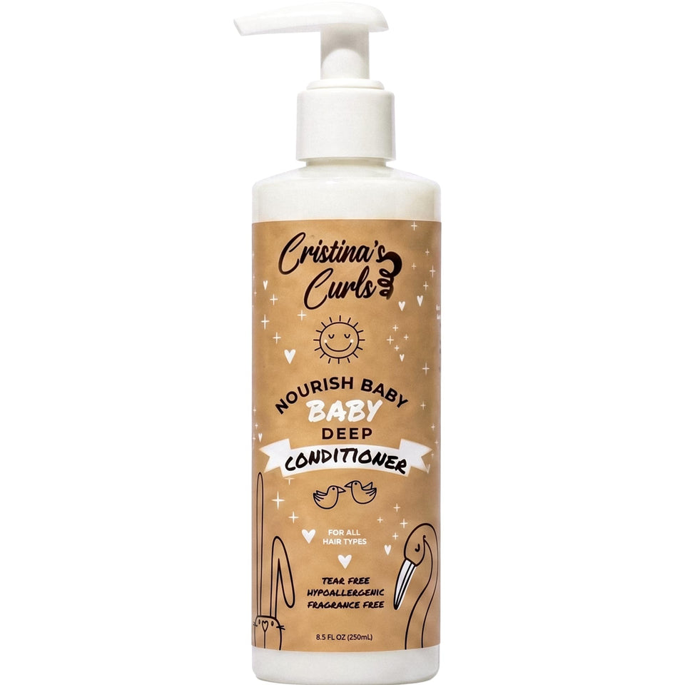 Cristina's Curls bottle front view showing label and gentle detangling benefit