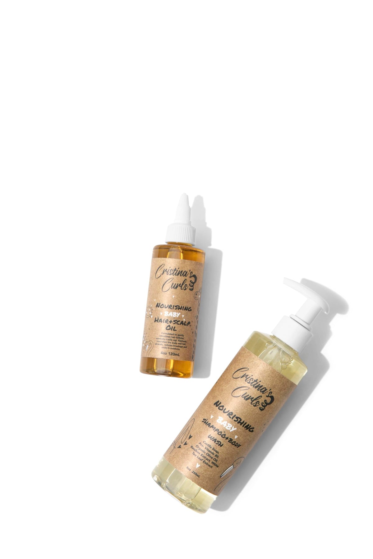 Cristina's Curls baby in bath lifestyle scene showing calm, tear-free cleansing