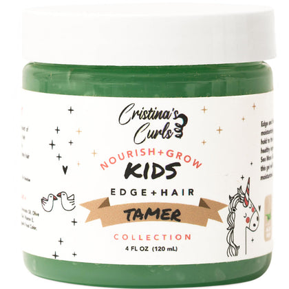Cristina's Curls front packaging showing bottle and label with neat edges benefit