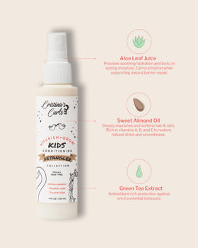 Cristina's Curls mist on hair demo illustrating instant slip and smoother comb-through