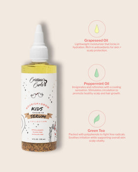 Cristina's Curls serum texture on hand illustrating lightweight, non-greasy feel