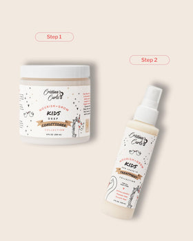 Cristina's Curls bottle next to common items to show size for easy storage