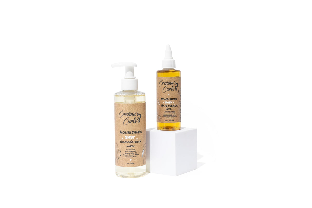 Cristina's Curls shampoo foam in hand showing low-foaming, gentle texture