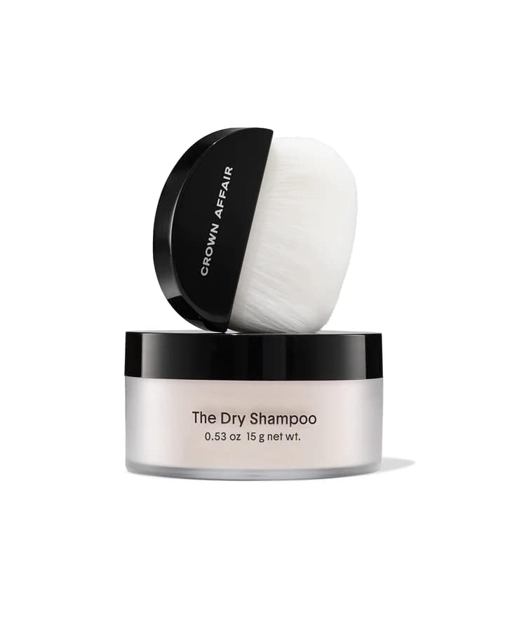 CROWN AFFAIR open brush applicator revealing fluffy brush for precise root placement
