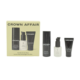 Crown Affair travel trio front packaging showing three mini bottles for easy styling