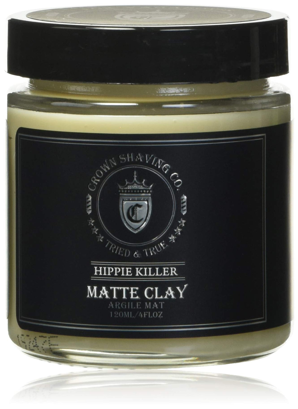 Crown Shaving Hippie Killer front jar showing label and grapefruit scent benefit