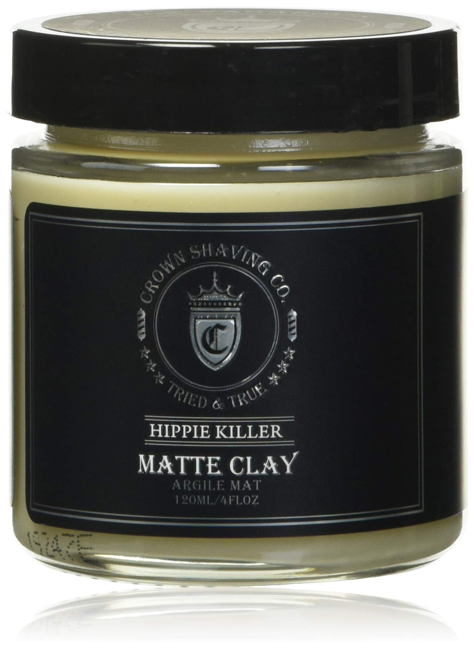 Crown Shaving Hippie Killer front jar showing label and grapefruit scent benefit