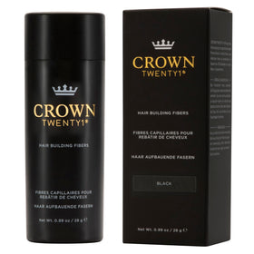 CROWN TWENTY1 open jar close-up of keratin fibers highlighting natural texture and blendability