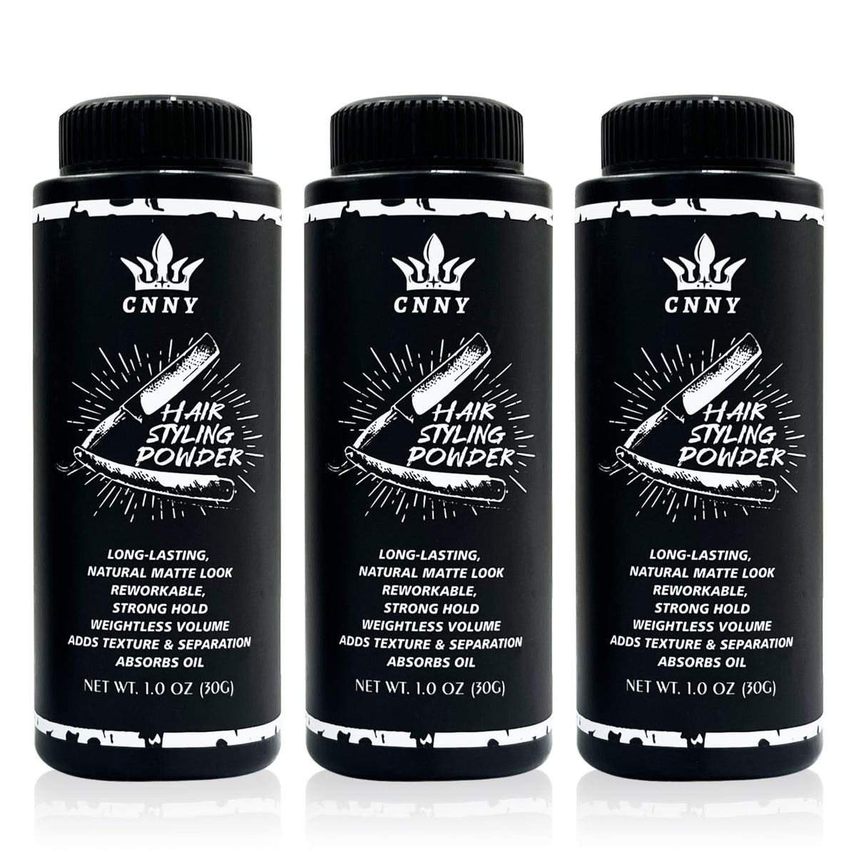 Crownnaturally front packaging showing three 1oz tins and benefits