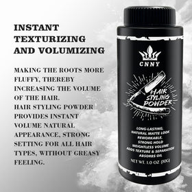 Crownnaturally powder being sprinkled at roots to create instant lift
