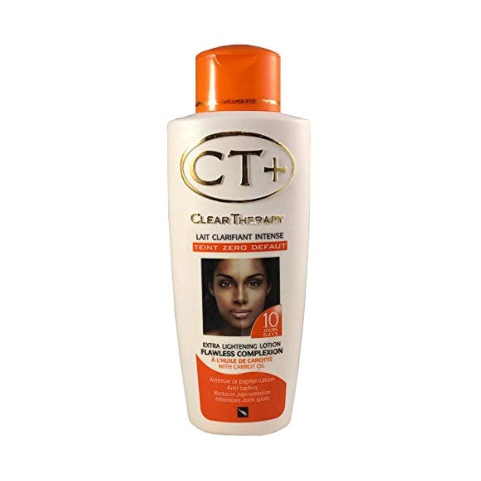 Generic CT+ Clear Therapy Lotion front label showing 250ml and botanical benefits