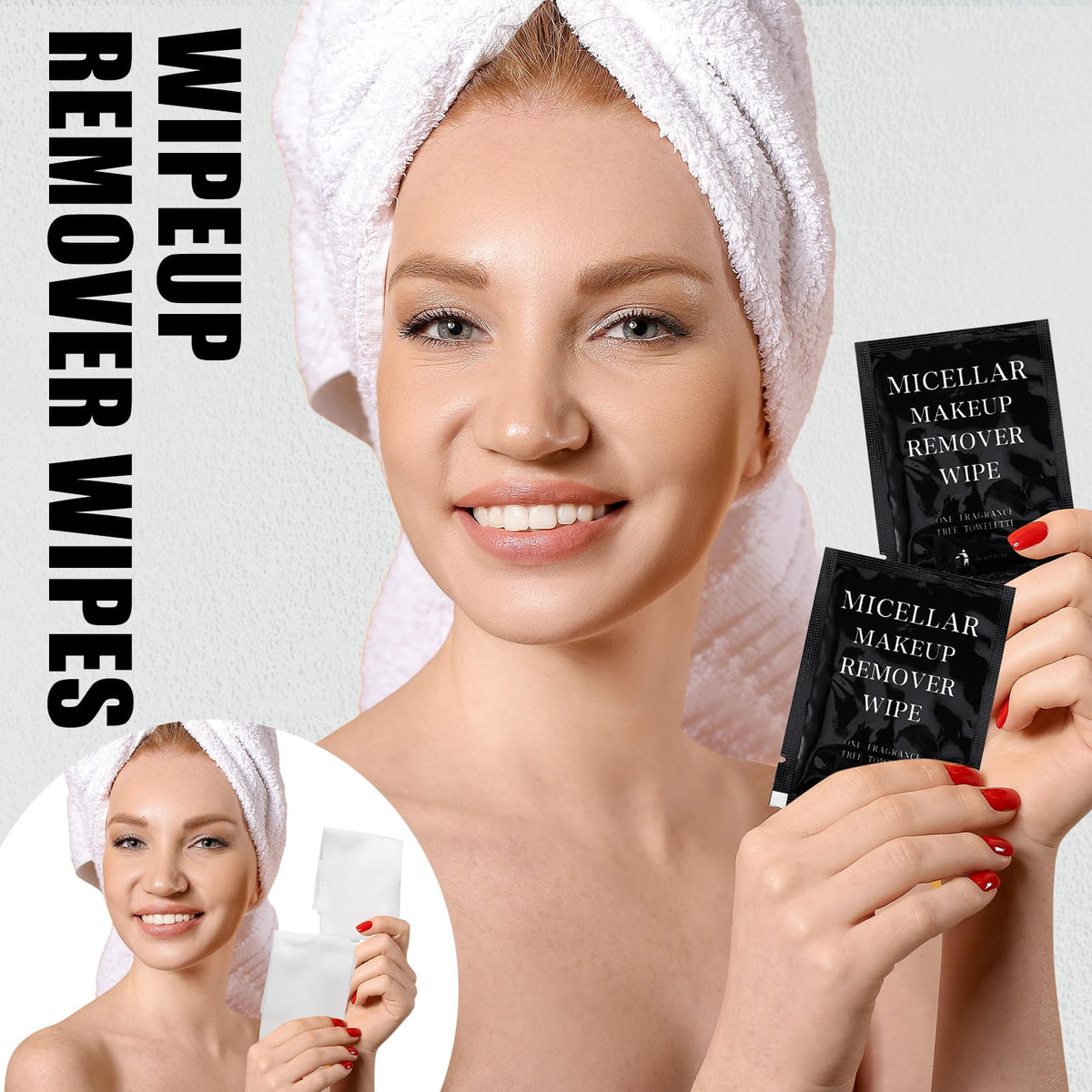 Ctosree wipe removing lipstick and mascara illustrating effective cleanup benefit